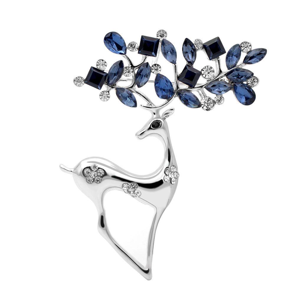 Christmas Reindeer Korean Style Brooches Female Jewelry Christmas Elk Brooches Rhinestone Pin