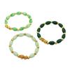 Ladies' Oval Agate Bracelet, Imitation Jadeite Jade Bracelet, Pixiu Gold Bead Wealth Jewelry