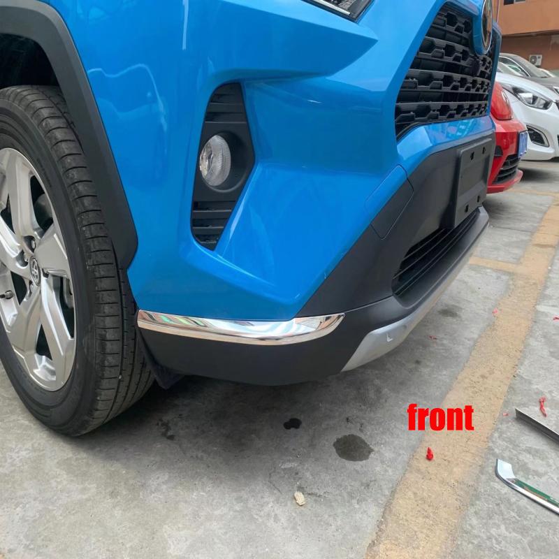 For Toyota RAV4 RAV 4 XA50  - Stainless Steel Front Rear bumper Corner Protection Strip Cover Trim Decorative front