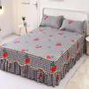 Fashion Soft Sanding Bedspread Anti-skip Wedding Bed skirt Queen King Size No Pilling Fitted Sheet Cover Double Layer Bed Cover