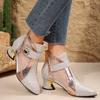 Fashion Fashion Boots Fashion Cutout Booties Breathable Versatile Cold Boots Women's Kitten Heel Single Shoes Pointed Toe High Heels