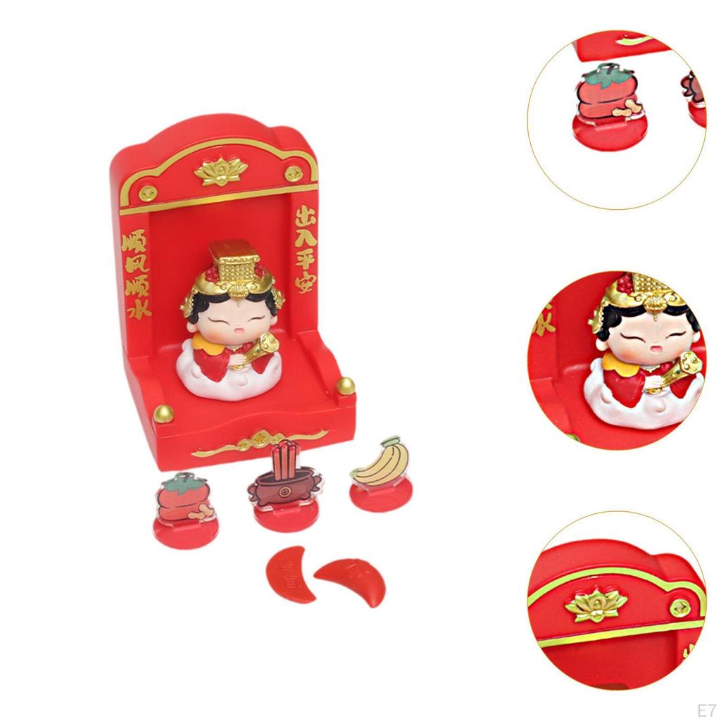 Chinese Deity Figurine with Altar for Spring Festival Tabletop Display