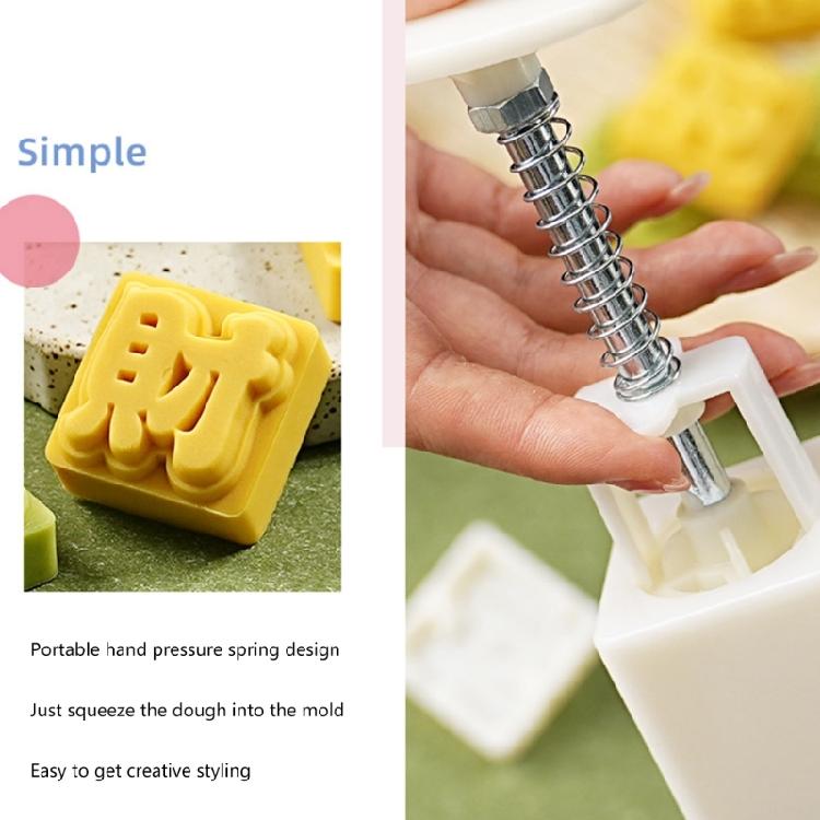 Chinese Festival Square Mooncakes Crafting 4Pcs Mold Mooncakes Mould for Making Traditional Mooncakes and Pastries