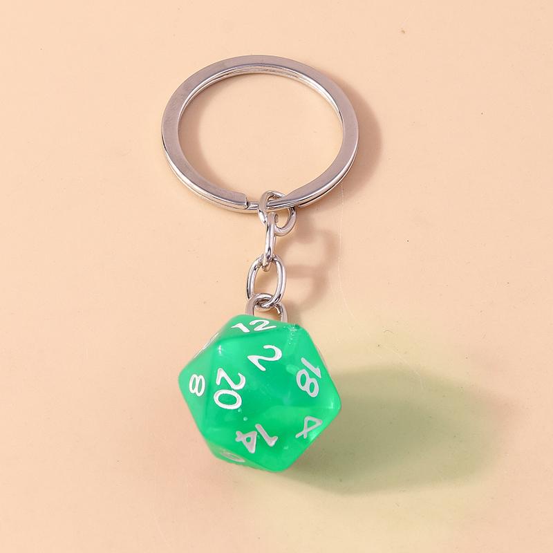 Cuet Resin Geometric Dice Keychain Keyring Pendants for Women Men Car Key Holder Handbag Pendants Charms DIY Jewelry Gifts