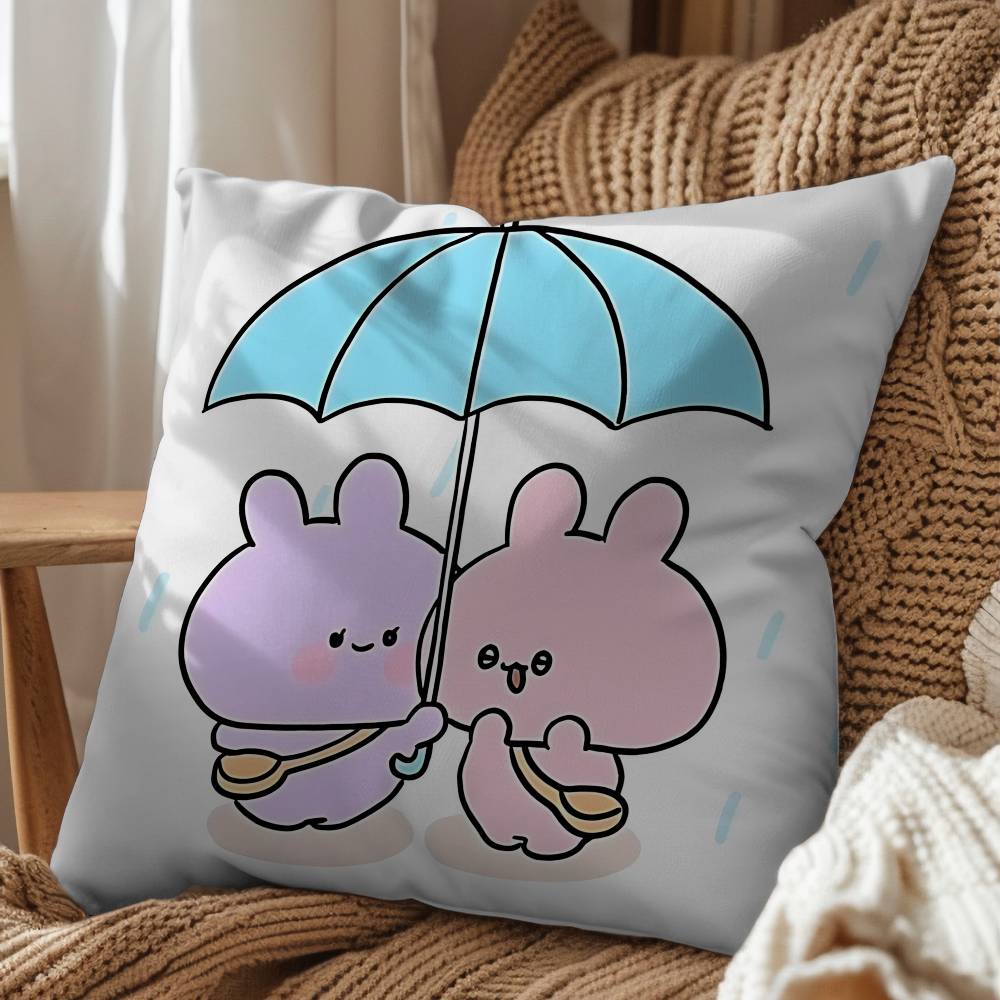soft round Naughty Rabbit Asamimichan Pillow Case Living Sofa Cushion Cover Suitable For Home Bedroom Room Decoration