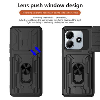 Etui dla Xiaomi Redmi Note 14 5G PC+TPU Podstawka Pokrowiec na tył telefonu z przesłoną na aparat