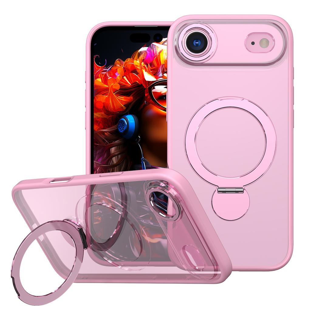 For IPhone17air Mobile Phone Case Transparent Magnetic Fulcrum Case for Apple 17promax All-inclusive Protective Case