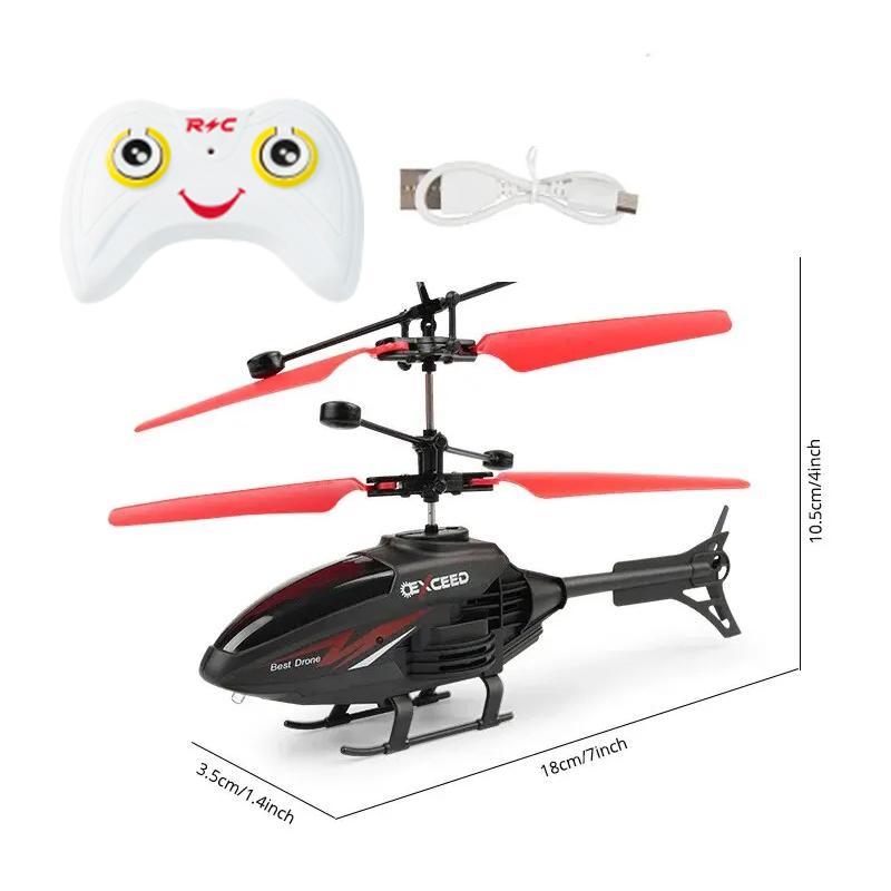 Remote controlled airplane helicopter children's mini drone charging induction aircraft, suspended toy for boys