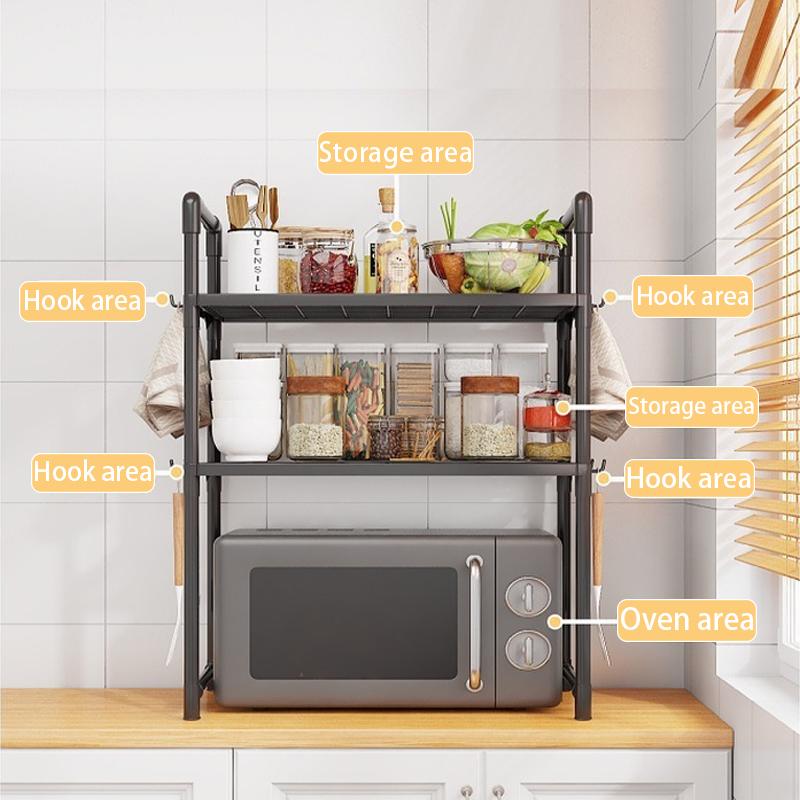 1 Set Of Multifunctional Thickened Household Kitchen Microwave Storage Rack, Microwave Seasoning Storage Rack