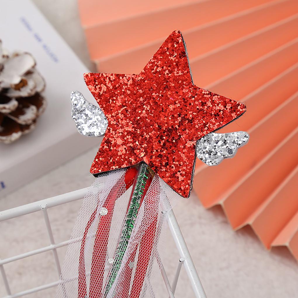 Theme Party Wand Children's Performance Props Funny Dress Up Five Pointed Star Wing Toy Exquisite Fairy Wand for Birthday Gifts