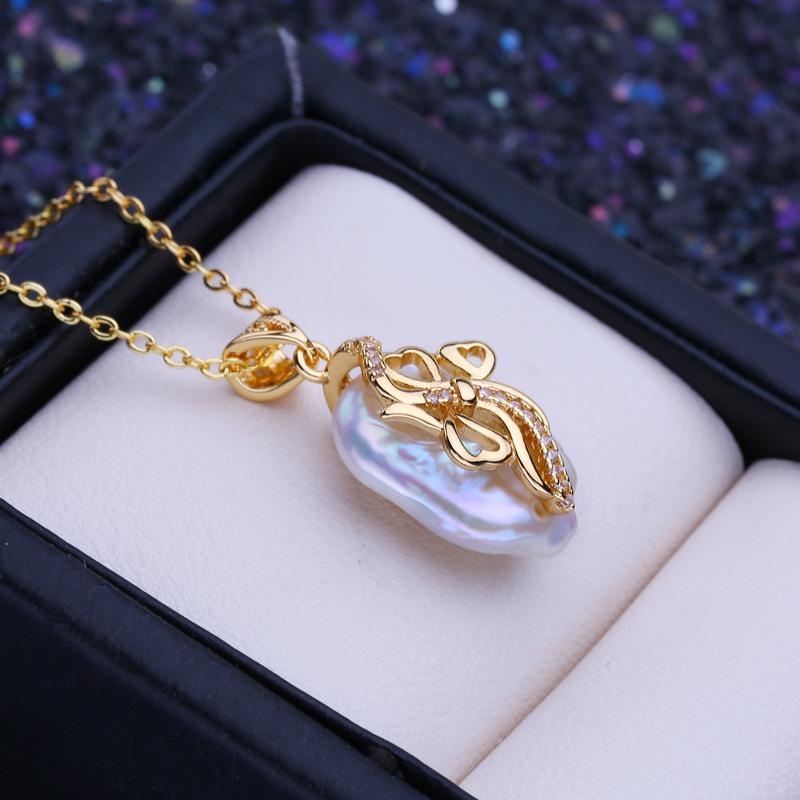 LSOOYH натуральный пресноводный большой жемчужный кулон в стиле барокко — фото 4
