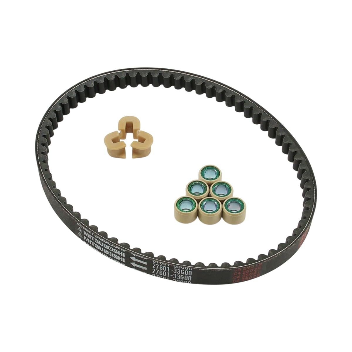 

Genuine Suzuki Taiwan Address V125 ADDRESS Drive Slide and 14g Weight Roller Drivetrain Refresh Set Numbers and Belt, Piece, 3-Piece (Part