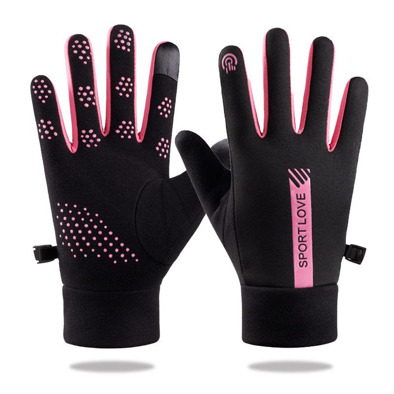 Men and Women Water Proof Wind Proof  Cold Proof Plus Velvet Touch Screen Warm Gloves Couple Cycling Sports Travel Outdoor