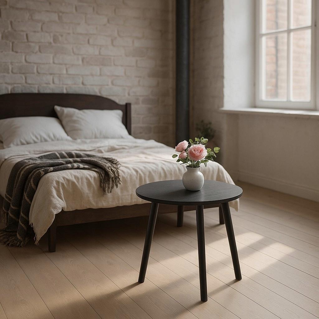 Stolik kawowy taboret czarny MDF 40x41cm ZUZU 1szt