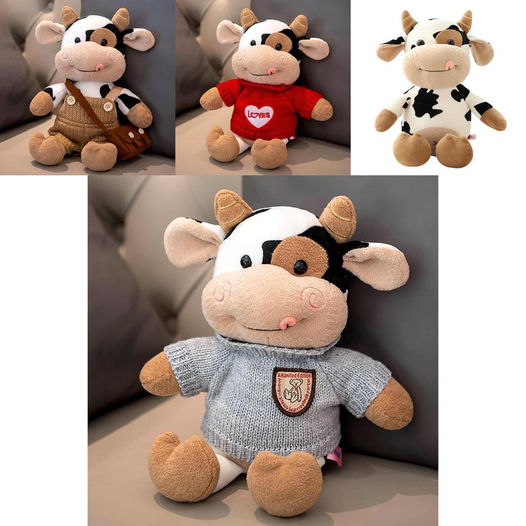 Brinquedo de Pelúcia de Vaca Fofa Animal de Pelúcia Macio Para Crianças Menina Bebê Presente