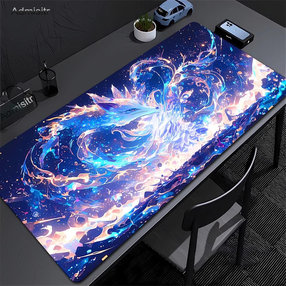 Pink Fox Large Gaming Mousepad XXL Gamer Mouse Pad Office Long Table Accessories Mouse Mat Kawaii Nine-tailed Fox Desk Mat Xxl