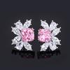 New       Earring Accessories With Purple Light Will Change Color Red Corundum Sparkling Earrings S925 Silver Needle Fashionable High-end