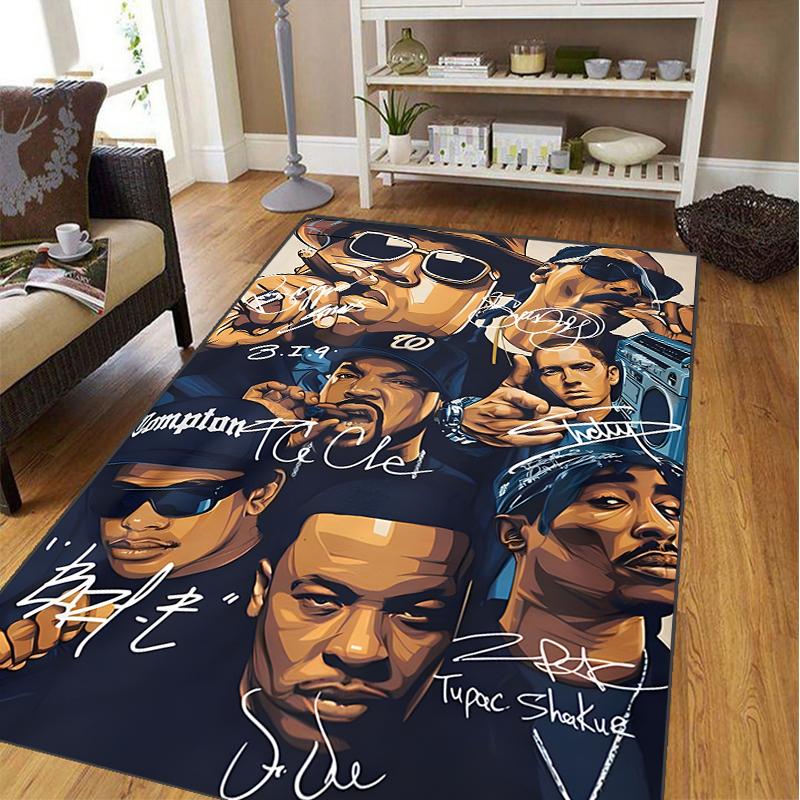 Music Star Rectangle Hip-Hop Carpet for Living Room Bedroom Rug Kitchen Kids Door Unslip Floor Mats Gift Photography Props Rug