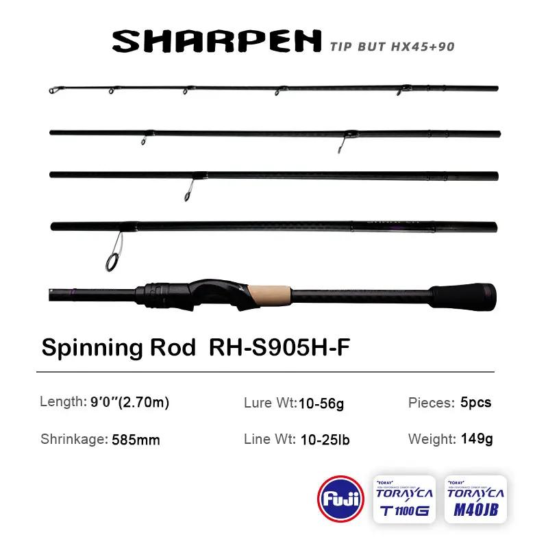 PURELURE SHARPEN Cestovní Soft Lure Dlouhá přívlač a nahazování Akční pruty XF/MF Komponenty FUJI Bass Pike Rod Rybářský prut Naviják