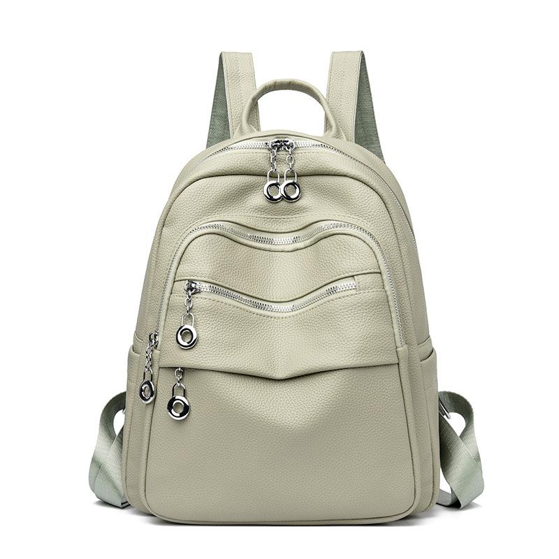Candy Colored Women's Backpack New Large Capacity PU Bag Women's Backpack Women