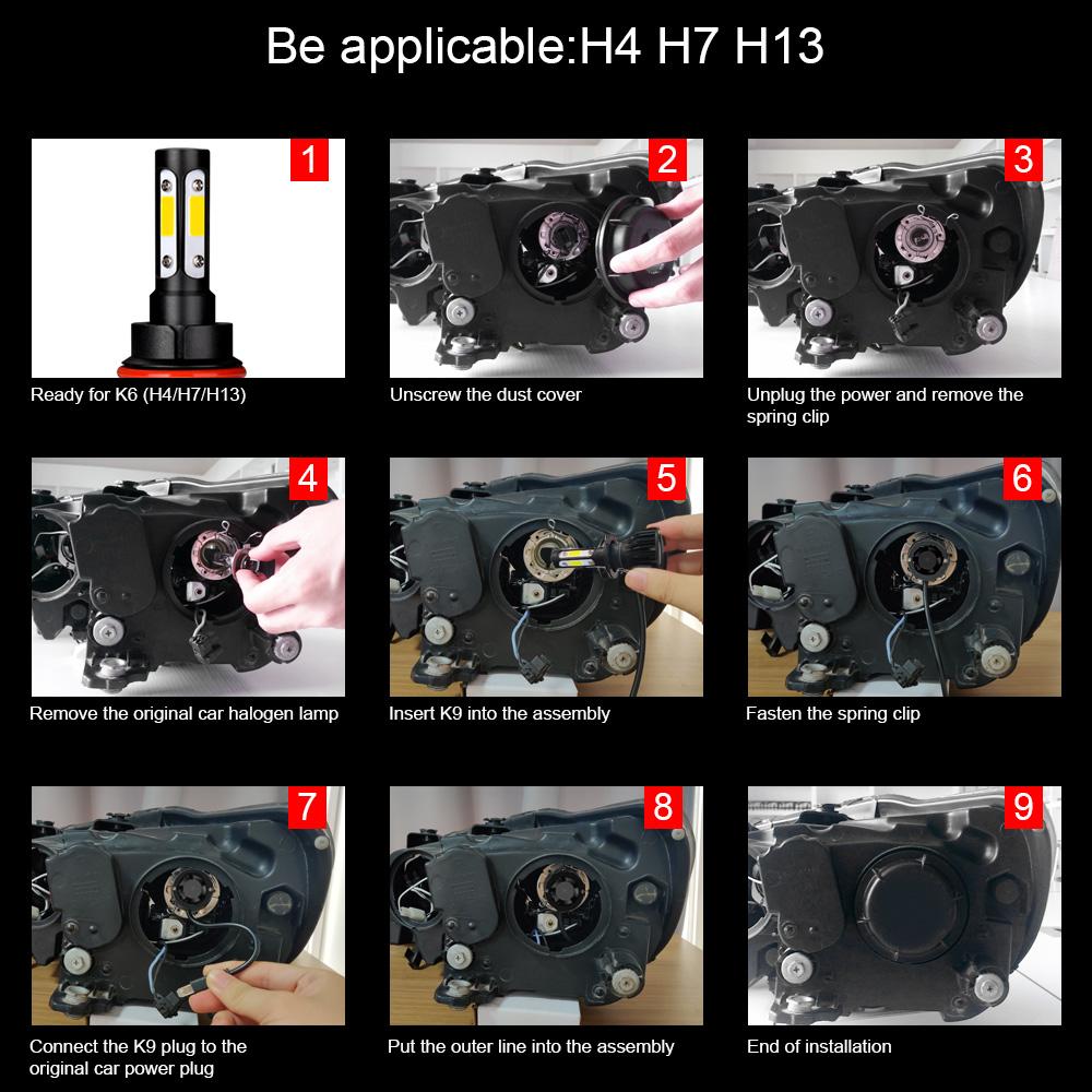 H7 H11 H13 LED Car Headlight Bulbs 36000LM 9005 HB3 9006 HB4 9012 Hi/Lo Bulbs 9004 For Car Headlamp LED Fog Light 6000K 8000K