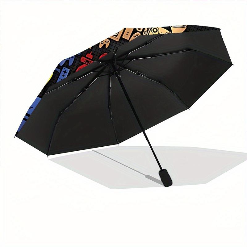 Gamer Console Mario Automatic Open/Close Windproof Umbrella Folding Umbrella,Portable Compact Perfect Gift for Birthday, Christma
