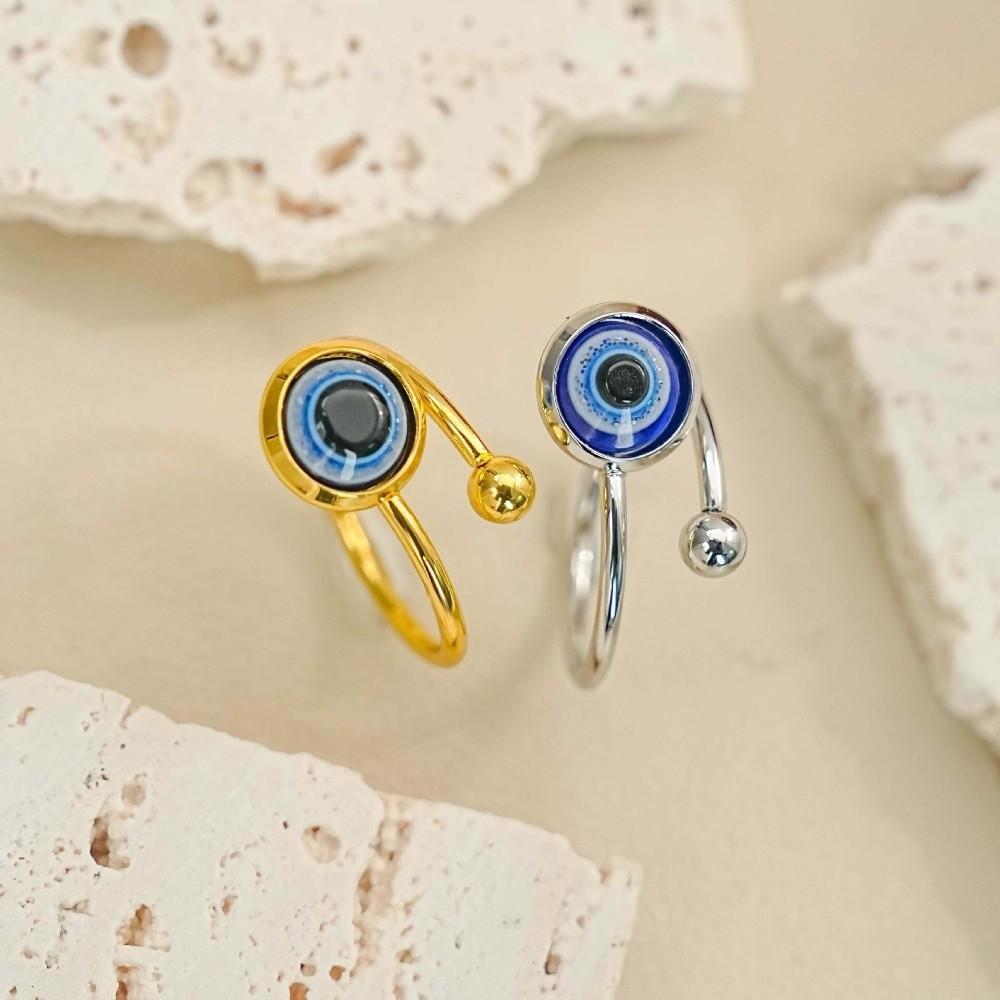 Gothic Demon Eye Bracelet Zinc Zinc Alloy Blue Eye Ring Unique Adjustable Creative Bangle  Music Festival