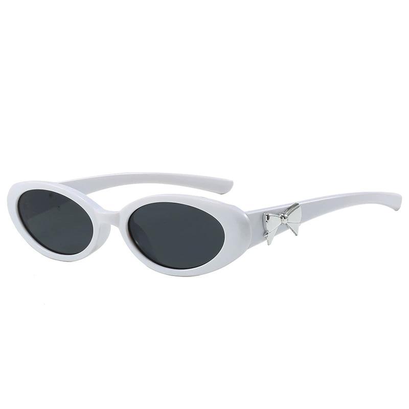 Korean Oval Small Frame Bow Sunglasses For Women And Men Outdoor Fashion Anti UV Resistant Shades For Woman Multicolor