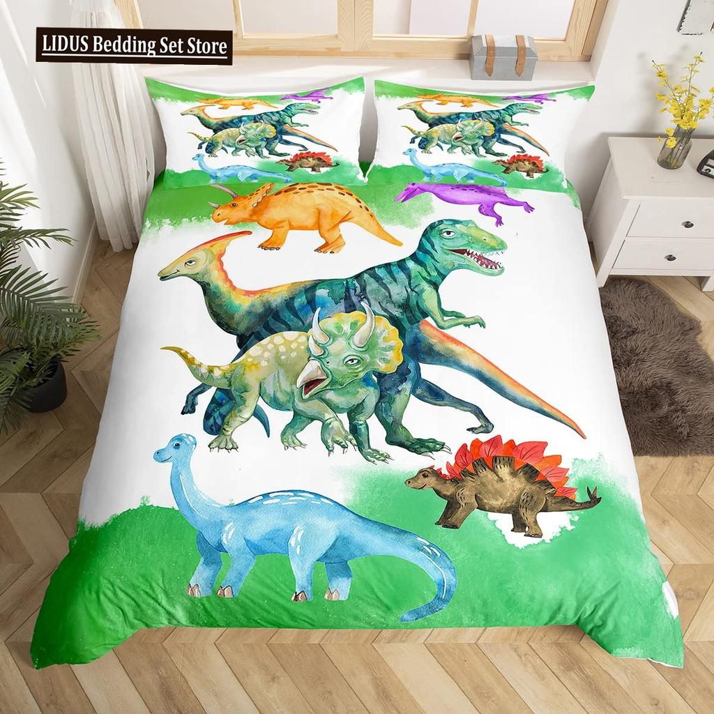 3D Dinosaur Duvet Cover Set Queen Size For Boys Dinosaur Bedding Set T-Rex Dinosaur Comforter Cover Bed Set Home Decor For Teens