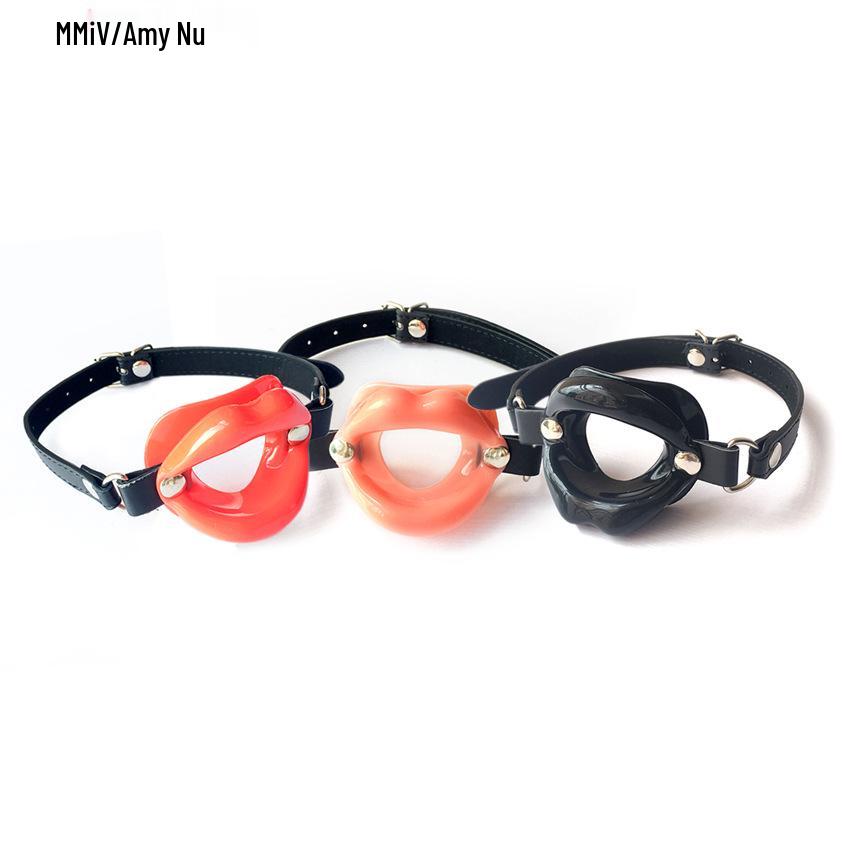 Emiv Women's Leather Gag Mouthpiece Open Lips Corrector Erotic Toy