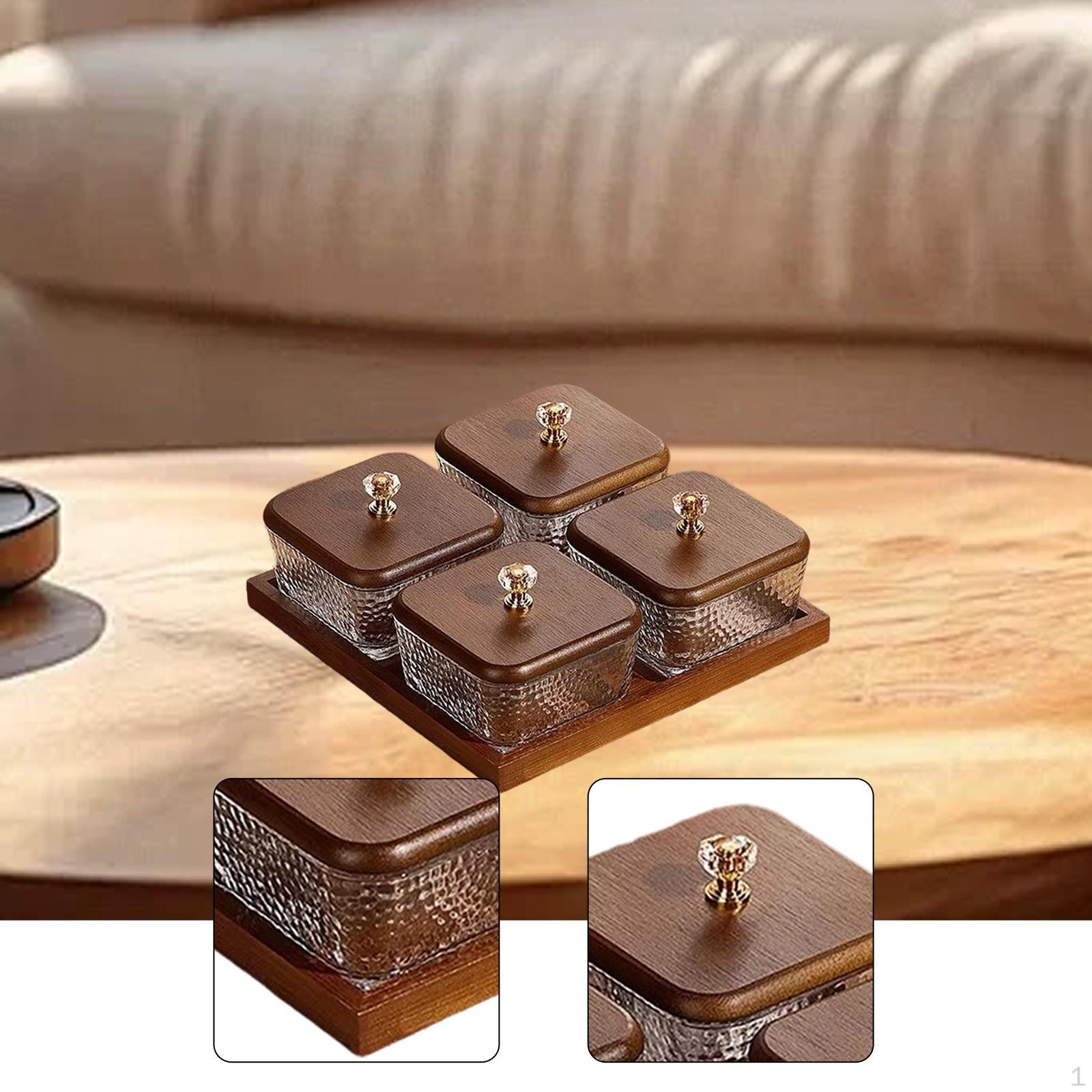 Divided Serving Tray Dish Table Centerpiece Food Storage Box Compact Multipurpose 4 Compartments