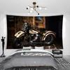 Wild West Motorcycle Tapestry Banner Cool Sports Travel Style Wall Hanging Decorative Flag for Room