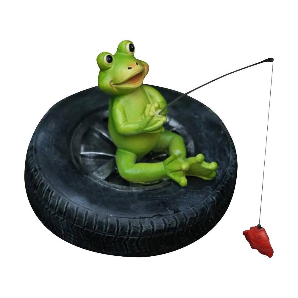 Floating Resin Frog Figurine Lovely Frog Statues Animal Garden Statue for Pond & Yard Decor