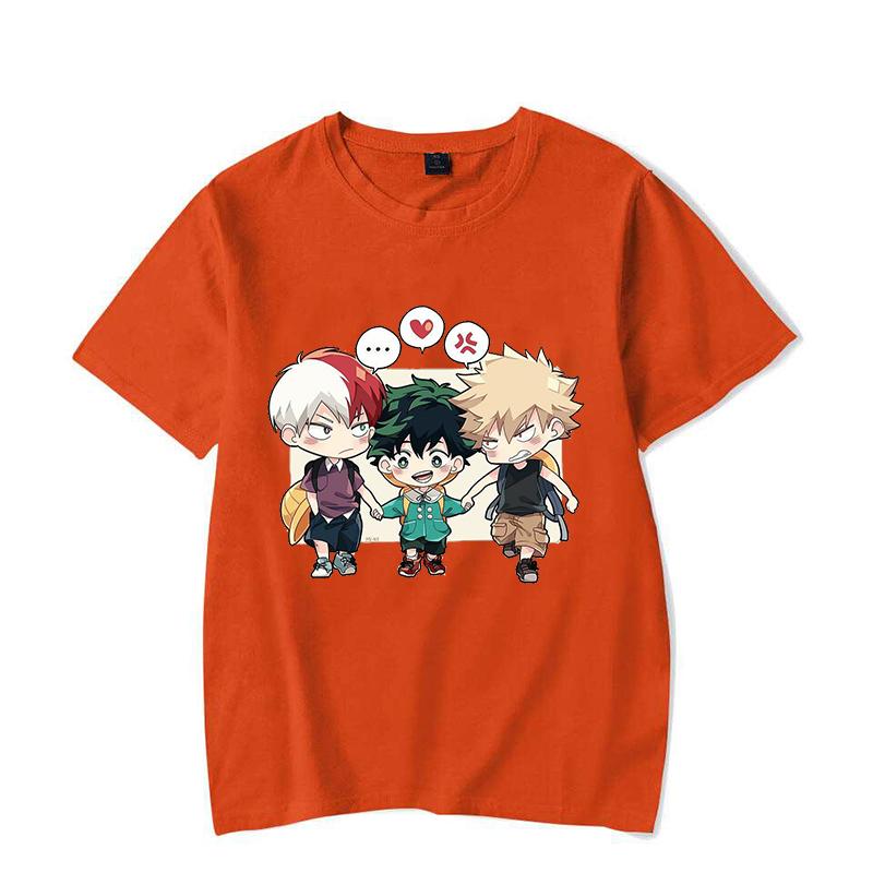 

New Women Fashion Deku Todoroki Shoto Bakugou Katsuki Cartoon Print T-shirt Unisex Anime Clothing Casual O-neck Short Sleeve 4XL