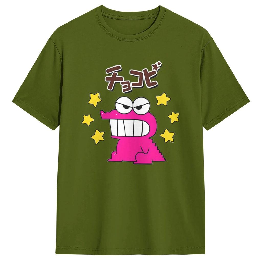 Crayon Shin Chan Crocodile Dinosaur Chocolate Cookies T Shirt Summer Y2K T Shirts Cotton Tshirt For Men's Short Sleeves Clothes