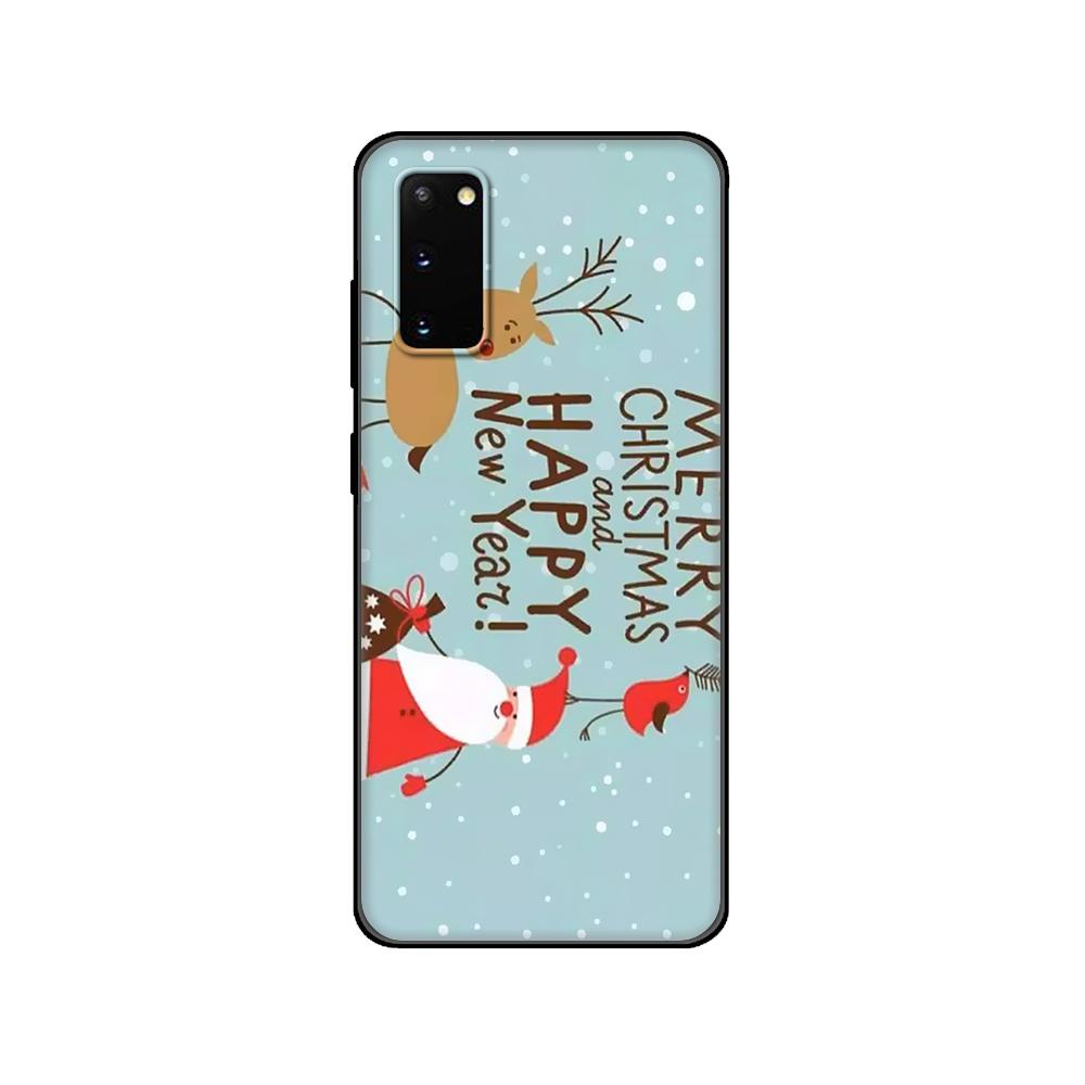 Black tpu Case For Samsung galaxy S20 /S20 PLUS/S20 ultra/S20+ /S20FE back cover Cute Christmas