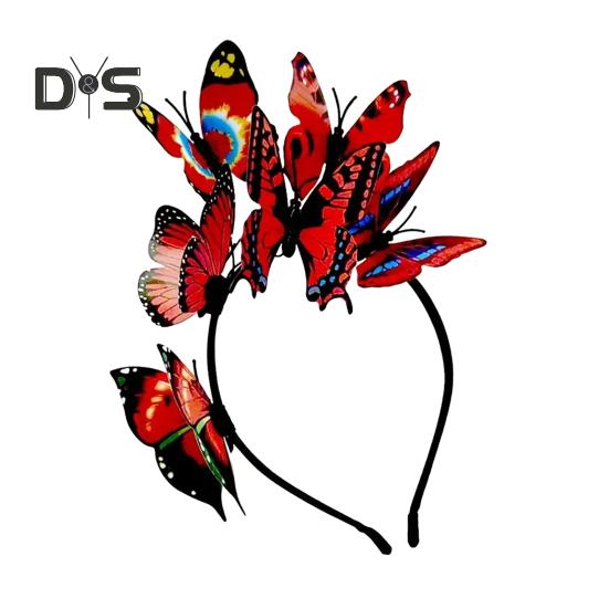 Damskie opaski na głowę kolorowe motyle dekoracje ślubne opaski na włosy imprezy cosplay halloween akcesoria do włosów