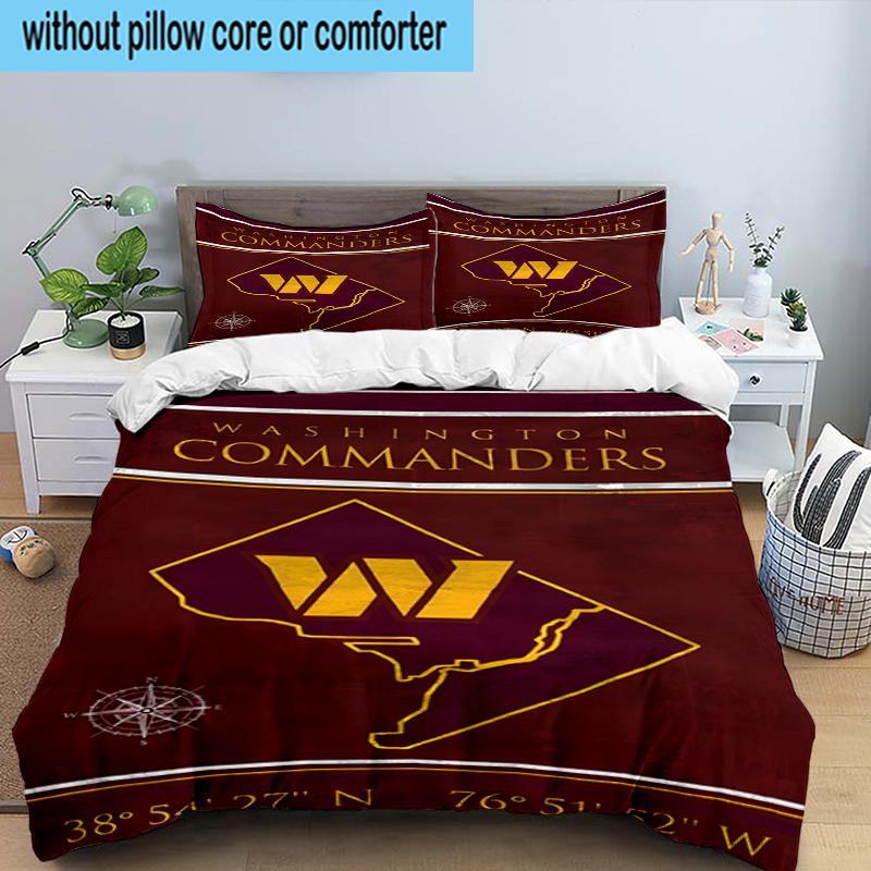 Washington Commanders Map 3PCS Bedding Set 2D Printing (Includes 1 Duvet Cover + 2 Pillowcases Coreless), Bedroom decor,Fan gift