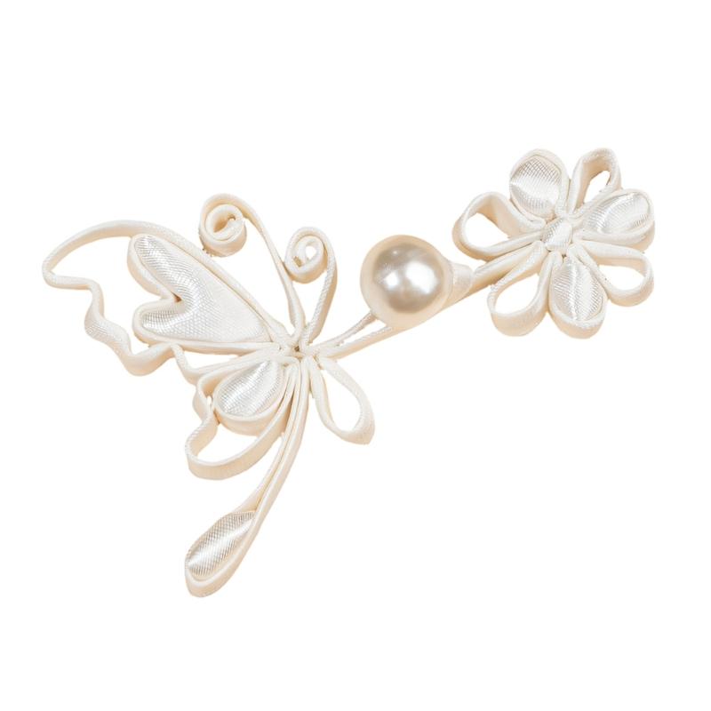 Satins Fabric Butterfly Knot Button Ideal For Wedding Dress And Clothing Embellishment