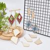 Unfinished Wooden Earrings Blank, 60pcs 6 Styles Rhombus Natural Wood Drop Dangles with 60pcs Earring Hooks