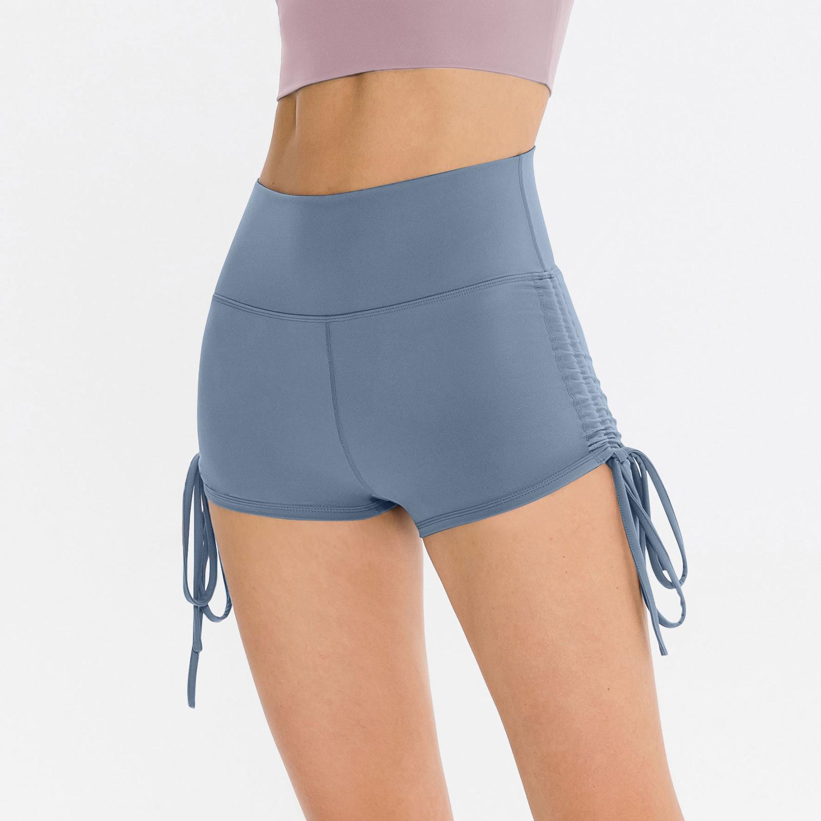 

Байкерские шорты с высокой талией для женщин-спортивные шорты для тренировок, йоги, тренажерного зала и танцев XXL небесно-голубой