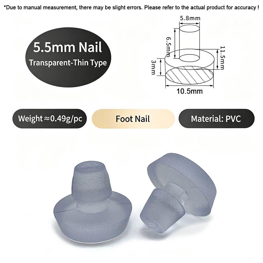 50Pcs with Stem Rubber Grippers Table Spacers for Furniture Hole Push in