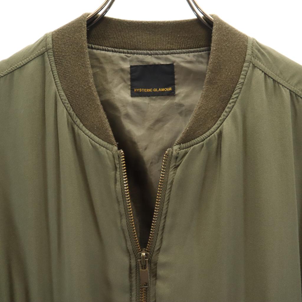 HYSTERIC GLAMOUR Made In Japan Rayon Blend MA-1 Flight Jacket Free Khaki Women Used