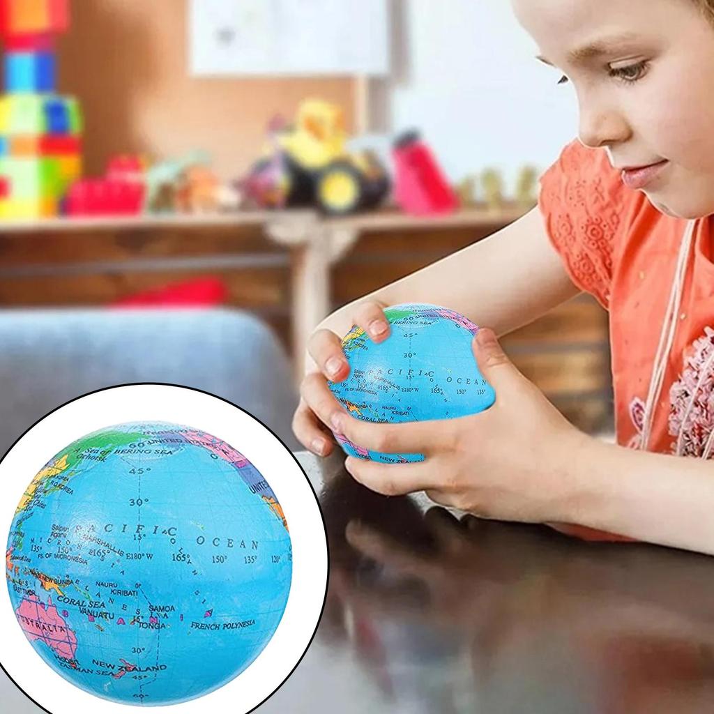 Soft Earth Globe Stress Relief Squeeze Ball Elastic Hand Training Stretch Toy Mini Portable Relaxing Fidget Toy For Kids Adults