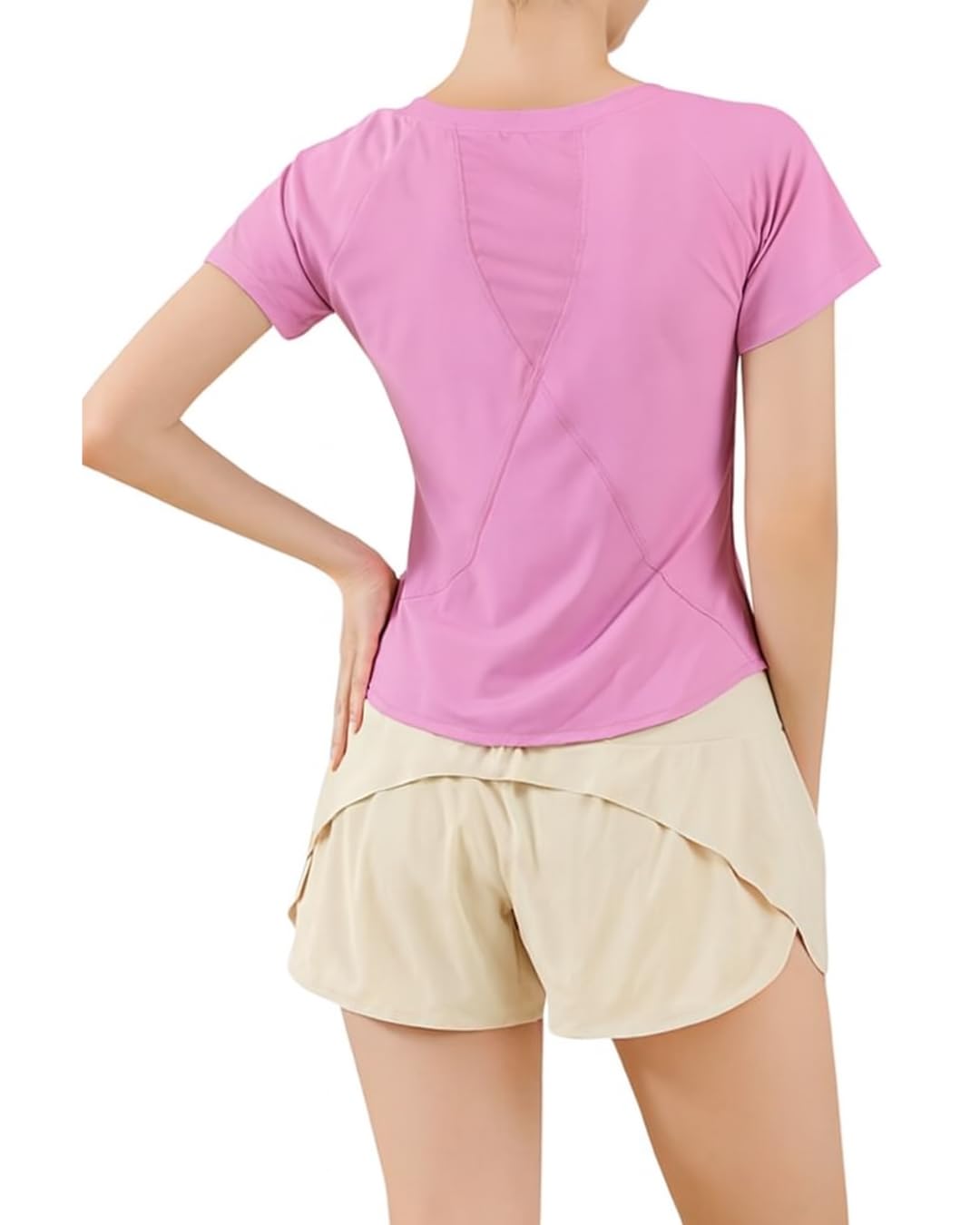

Bell Fleur Pilates Short UV Perfect for Hot and Size Instructor-Designed Top, Sleeve, Breathable, Sweat-Wicking, Quick-Drying, Protection, Yoga,