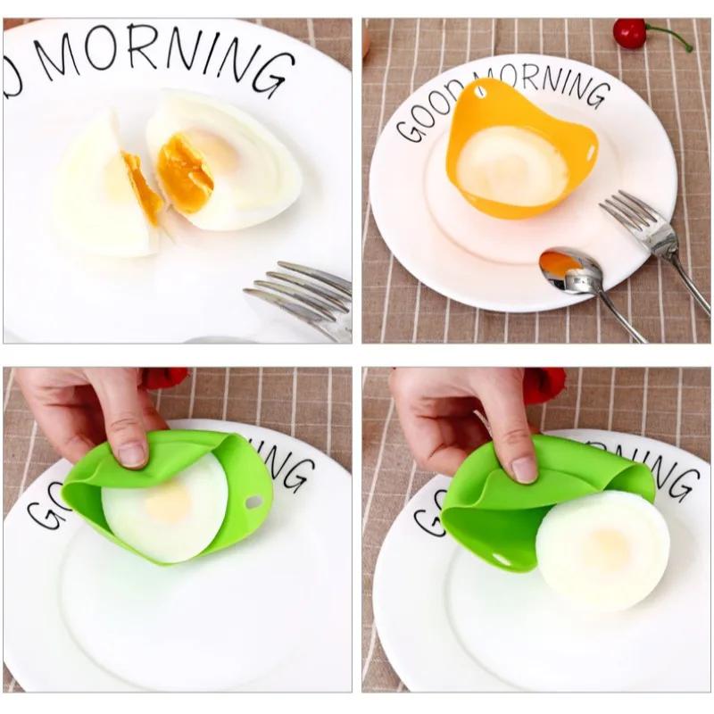 1/4 st Högtemperatur Silikon Äggkokare Varm Kreativ Silikongel Äggkokare Äggångare Ägghållare Ägg Kök Matlagning