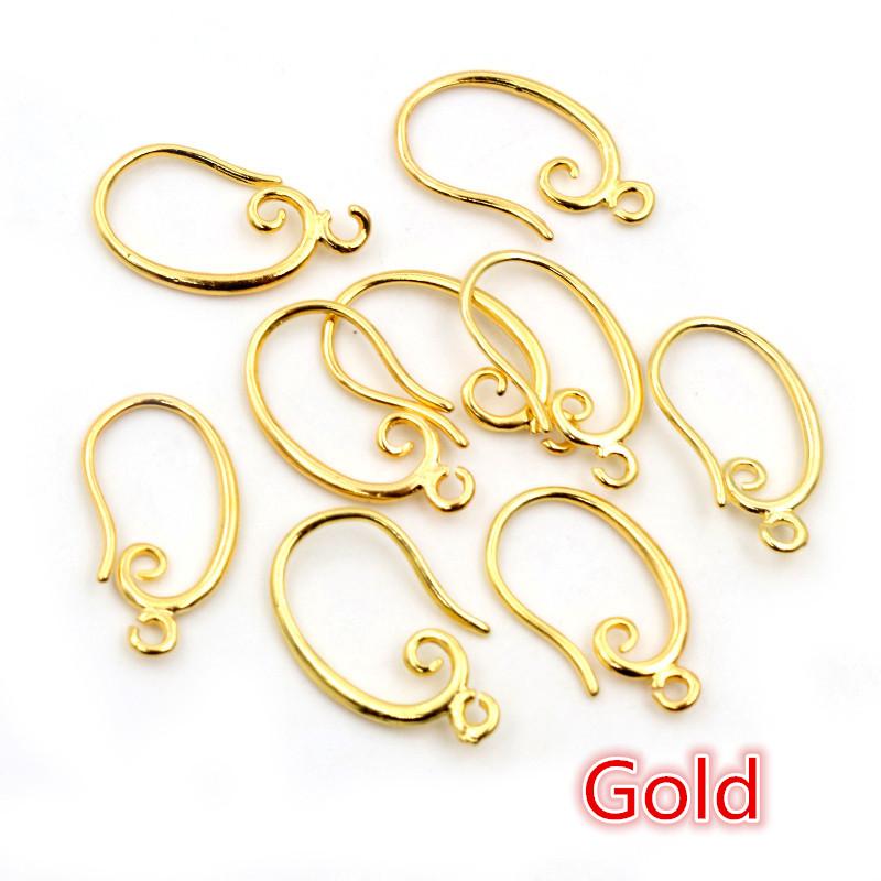 10pcs 19x11mm High Quality Classic 8 Colors Plated Brass French Earring Hooks Wire Settings Base Settings Whole Sale