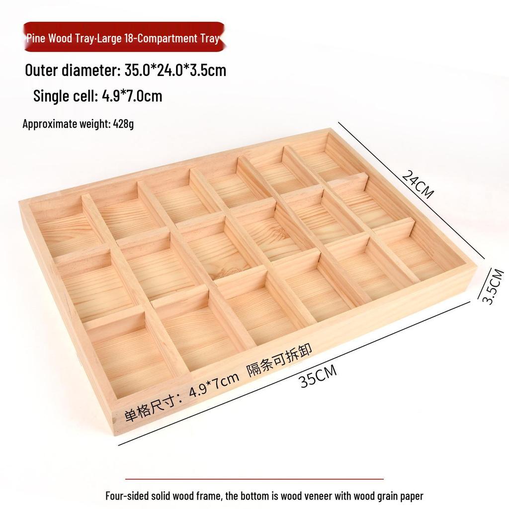 Japanese Style Solid Pine Wood Jewelry Display Tray