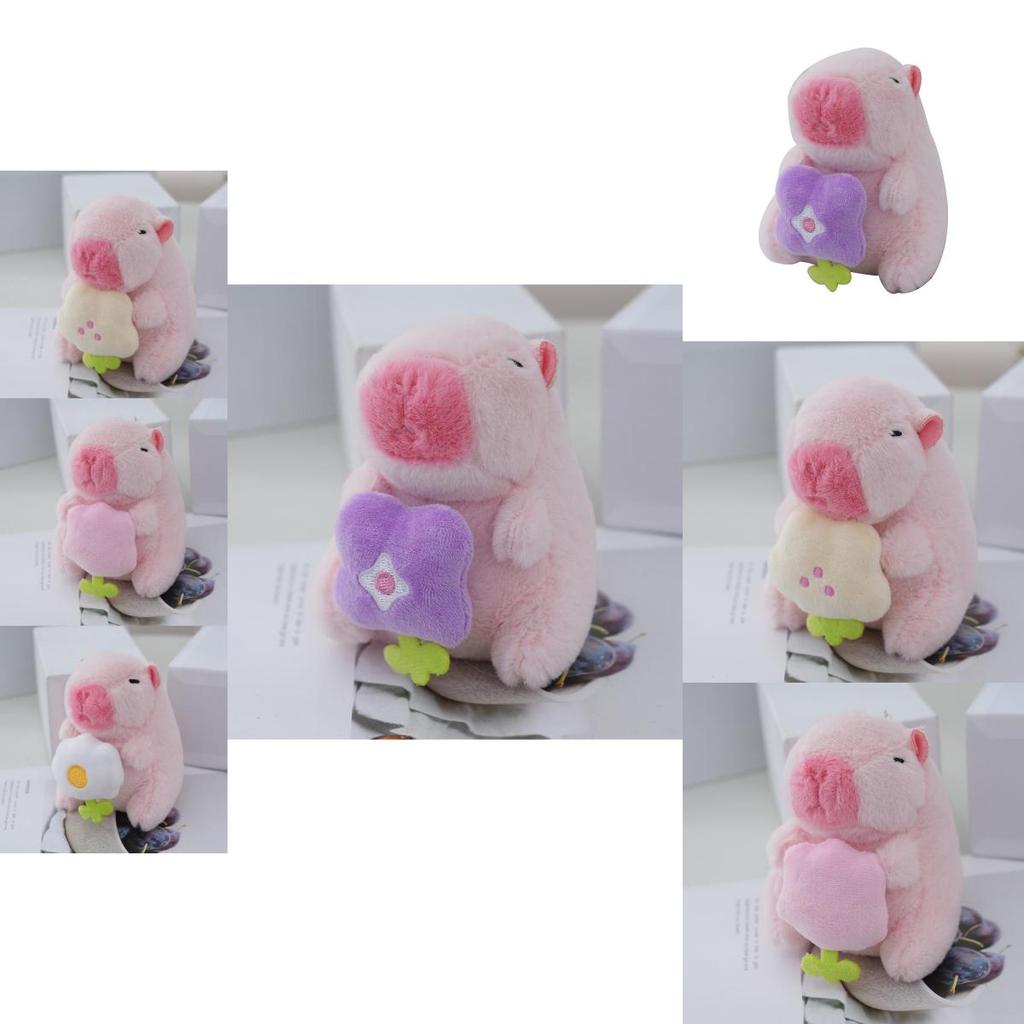 Cute Novelty Capybara Keychain Soft Pp Cotton Stuffed Animal Plush Doll