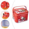 Cute Tinplate Christmas Tin Box Gift with Handle Gift Box Festival Ornaments Candy Jar